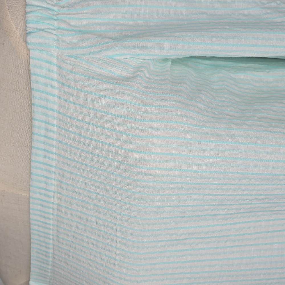 Massimo Dutti Cyan Off-the-Shoulder Linen Top Size 4 - Picture 6 of 8